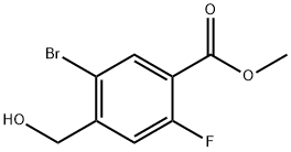 Benzoic acid, 5-bromo-2-fluoro-4-(hydroxymethyl)-, methyl ester Struktur