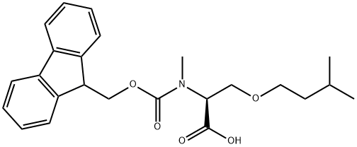 N-Fmoc-N-methyl-O-(3-methylbutyl)-L-Serine Struktur