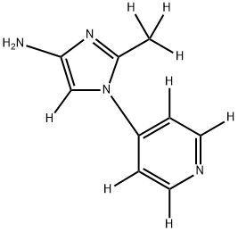 2-(methyl-d3)-1-(pyridin-4-yl-d4)-1H-imidazol-5-d-4-amine Struktur