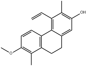 2-Methoxy-1,6-dimethyl-
5-vinyl-9,10-dihydrophenanthren-7-ol Struktur