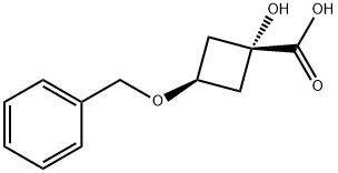 Cyclobutanecarboxylic acid, 1-hydroxy-3-(phenylmethoxy)-, cis- Struktur