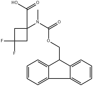 Fmoc-3,3-difluorocyclobutane-1-carboxylic acid Struktur