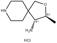 (3S,4R)-3-methyl-2-oxa-8-azaspiro[4.5]decan-4-amine dihydrochloride Struktur