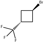 Cyclobutane, 1-bromo-3-(trifluoromethyl)-, trans- Struktur