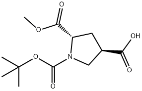 1,2,4-Pyrrolidinetricarboxylic acid, 1-(1,1-dimethylethyl) 2-methyl ester, (2S,4R)- Struktur