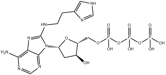 2''-Deoxy-8-[[2-(1H-imidazol-4-yl)ethyl]amino]adenosine 5''-(Tetrahydrogen Triphosphate) Struktur