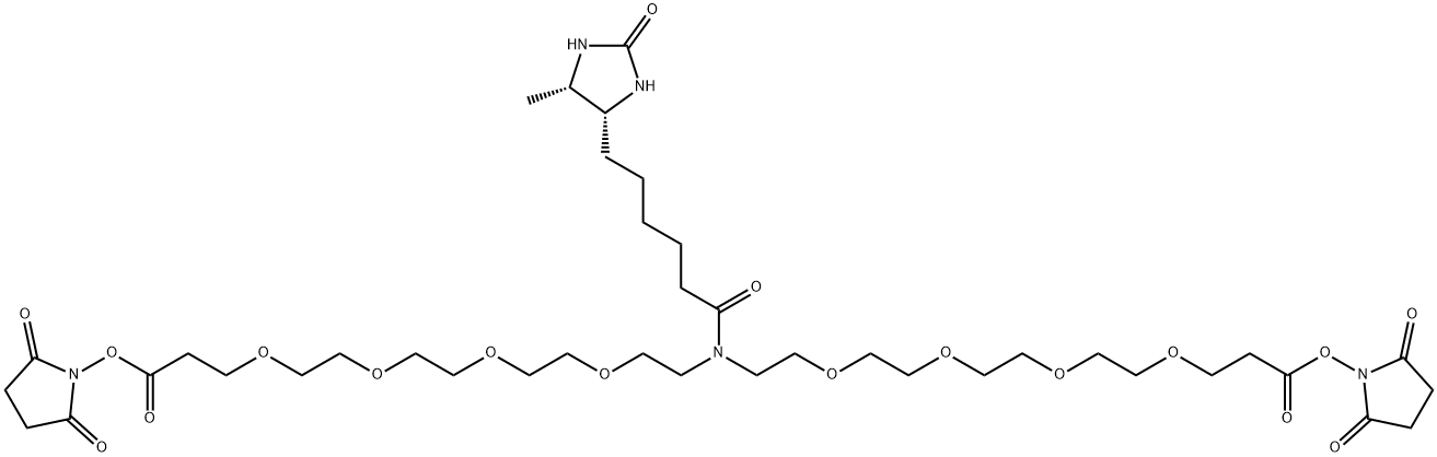 N-Desthiobiotin-N-bis(PEG4-NHS ester) Struktur