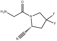 2-Pyrrolidinecarbonitrile, 1-(2-aminoacetyl)-4,4-difluoro-, (2R)- Struktur