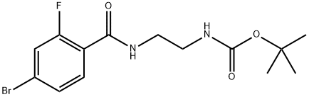 tert-Butyl N-{2-[(4-bromo-2-fluorophenyl)formamido]ethyl}carbamate Struktur