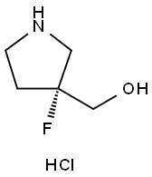 3-Pyrrolidinemethanol, 3-fluoro-, hydrochloride (1:1), (3R)- Struktur