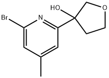 3-Furanol, 3-(6-bromo-4-methyl-2-pyridinyl)tetrahydro- Struktur