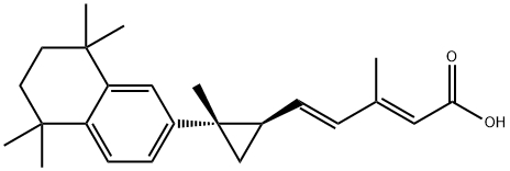 2,4-Pentadienoic acid, 3-methyl-5-[(1R,2S)-2-methyl-2-(5,6,7,8-tetrahydro-5,5,8,8-tetramethyl-2-naphthalenyl)cyclopropyl]-, (2E,4E)- Struktur