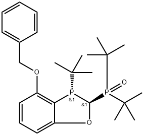 ((2S,3S)-4-(benzyloxy)-3-(tert-butyl)-2,3-dihydrobenzo[d][1,3]oxaphosphol-2-yl)di-tert-butylphosphine oxide Structure