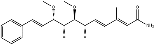 2,4,10-Undecatrienamide, 7,9-dimethoxy-3,6,8-trimethyl-11-phenyl-, (2E,4E,6S,7S,8R,9S,10E)- Struktur