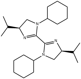 2,2'-Bi-1H-imidazole, 1,1'-dicyclohexyl-4,4',5,5'-tetrahydro-4,4'-bis(1-methylethyl)-, (4S,4'S)- Struktur