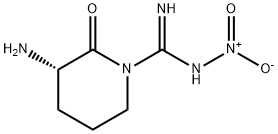 1-Piperidinecarboximidamide, 3-amino-N-nitro-2-oxo-, (3S)- Struktur