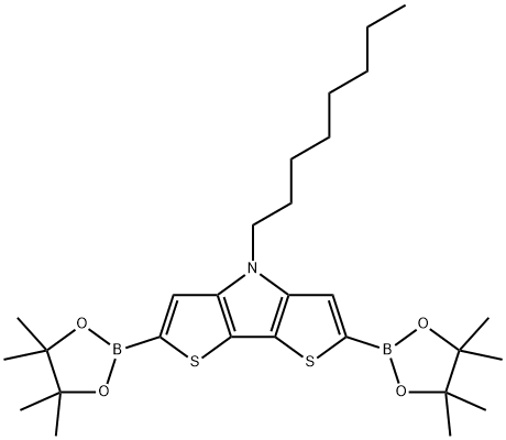 4H-Dithieno[3,2-b:2',3'-d]pyrrole, 4-octyl-2,6-bis(4,4,5,5-tetramethyl-1,3,2-dioxaborolan-2-yl)- Struktur