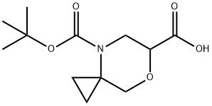 7-Oxa-4-azaspiro[2.5]octane-4,6-dicarboxylic acid, 4-(1,1-dimethylethyl) ester Struktur