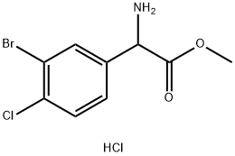 METHYL 2-AMINO-2-(3-BROMO-4-CHLOROPHENYL)ACETATE HYDROCHLORIDE Struktur