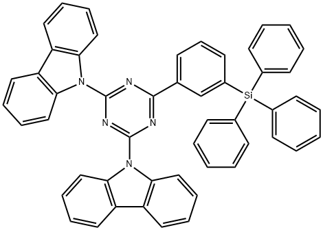 9H-Carbazole, 9,9'-[6-[3-(triphenylsilyl)phenyl]-1,3,5-triazine-2,4-diyl]bis- Struktur