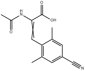 2-Propenoic acid, 2-(acetylamino)-3-(4-cyano-2,6-dimethylphenyl)- Struktur