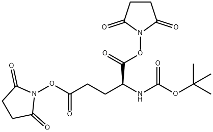 L-Glutamic acid, N-[(1,1-dimethylethoxy)carbonyl]-, 1,5-bis(2,5-dioxo-1-pyrrolidinyl) ester Struktur