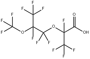 Propanoic acid, 2,3,3,3-tetrafluoro-2-[1,1,2,3,3,3-hexafluoro-2-(trifluoromethoxy)propoxy]- Struktur