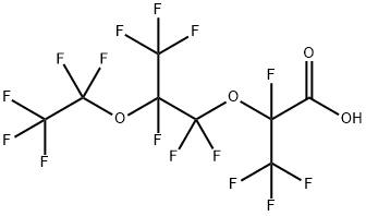 Propanoic acid, 2,3,3,3-tetrafluoro-2-[1,1,2,3,3,3-hexafluoro-2-(1,1,2,2,2-pentafluoroethoxy)propoxy]- Struktur