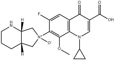 3-Quinolinecarboxylic acid, 1-cyclopropyl-6-fluoro-1,4-dihydro-8-methoxy-7-[(4aS,7aS)-octahydro-6-oxido-6H-pyrrolo[3,4-b]pyridin-6-yl]-4-oxo- Struktur