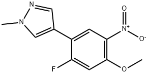 1H-Pyrazole, 4-(2-fluoro-4-methoxy-5-nitrophenyl)-1-methyl- Struktur