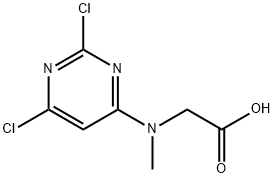 [(2,6-Dichloro-pyrimidin-4-yl)-methyl-amino]-acetic acid Struktur