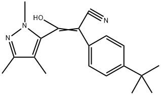 4-(1,1-Dimethylethyl)-α-[hydroxy(1,3,4-trimethyl-1H-pyrazol-5-yl)methylene]benzeneacetonitrile (E/Z mixture) Struktur