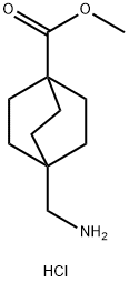 Bicyclo[2.2.2]octane-1-carboxylic acid, 4-(aminomethyl)-, methyl ester, hydrochloride (1:1) Struktur