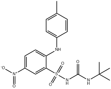 Benzenesulfonamide, N-[[(1,1-dimethylethyl)amino]carbonyl]-2-[(4-methylphenyl)amino]-5-nitro- Struktur