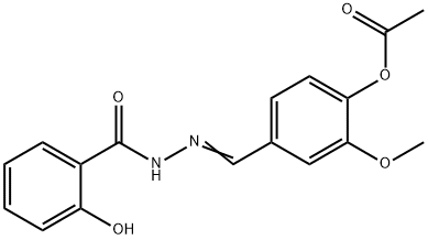 4-[2-(2-hydroxybenzoyl)carbonohydrazonoyl]-2-methoxyphenyl acetate Struktur