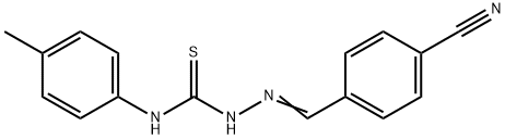 4-(2-{[(4-methylphenyl)amino]carbonothioyl}carbonohydrazonoyl)benzonitrile Struktur