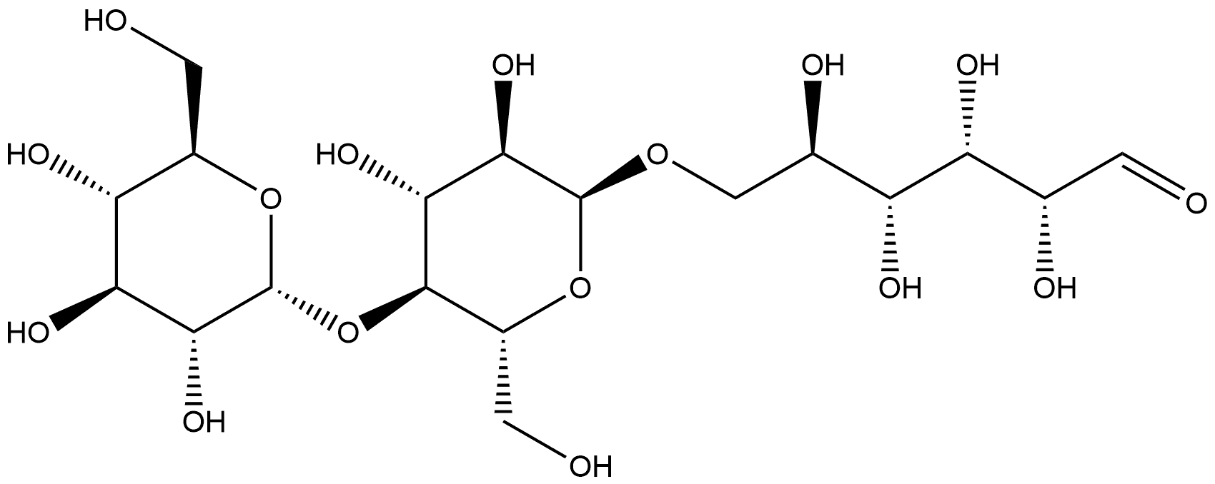 O-glucopyranosyl-(1-4)-O-glucopyranosyl-(1-6)glucopyranose Struktur