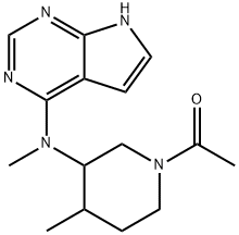 Ethanone, 1-[4-methyl-3-(methyl-7H-pyrrolo[2,3-d]pyrimidin-4-ylamino)-1-piperidinyl]- Struktur