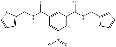 1-N,3-N-bis(furan-2-ylmethyl)-5-nitrobenzene-1,3-dicarboxamide Struktur