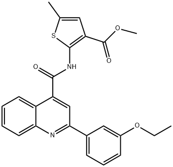 methyl 2-(2-(3-ethoxyphenyl)quinoline-4-carboxamido)-5-methylthiophene-3-carboxylate Struktur