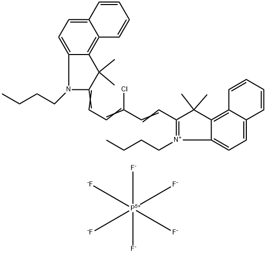 3-Butyl-2-[5-(3-butyl-1,3-dihydro-1,1-dimethyl-2H-benz[e]indol-2-ylidene)-3-chloro-1,3-pentadien-1-yl]-1,1-dimethyl-1H-benz[e]indolium hexafluorophosphate (1:1) Struktur