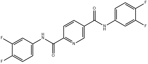 2-N,5-N-bis(3,4-difluorophenyl)pyridine-2,5-dicarboxamide Struktur