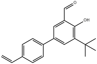 4-hydroxy-5-tert-butyl-4'-vinylbiphenyl-3-carbaldehyde Struktur