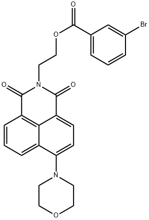 Benzoic acid, 3-bromo-, 2-[6-(4-morpholinyl)-1,3-dioxo-1H-benz[de]isoquinolin-2(3H)-yl]ethyl ester Struktur