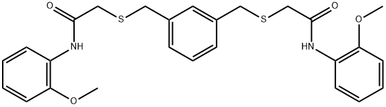 2,2'-[benzene-1,3-diylbis(methanediylsulfanediyl)]bis[N-(2-methoxyphenyl)acetamide] Struktur