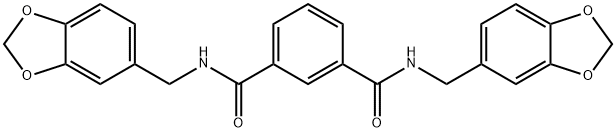 1-N,3-N-bis(1,3-benzodioxol-5-ylmethyl)benzene-1,3-dicarboxamide Struktur