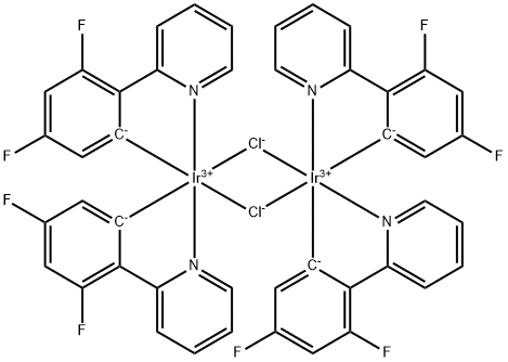 Iridium, di-μ-chlorotetrakis[3,5-difluoro-2-(2-pyridinyl-κN)phenyl-κC]di- Struktur