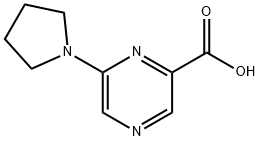 2-Pyrazinecarboxylic acid, 6-(1-pyrrolidinyl)- Struktur