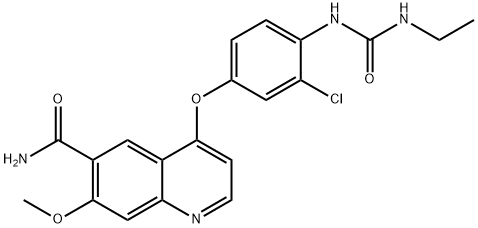 6-Quinolinecarboxamide, 4-[3-chloro-4-[[(ethylamino)carbonyl]amino]phenoxy]-7-methoxy- Struktur