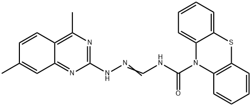 (NZ)-N-[amino-[(4,7-dimethylquinazolin-2-yl)amino]methylidene]phenothiazine-10-carboxamide Struktur